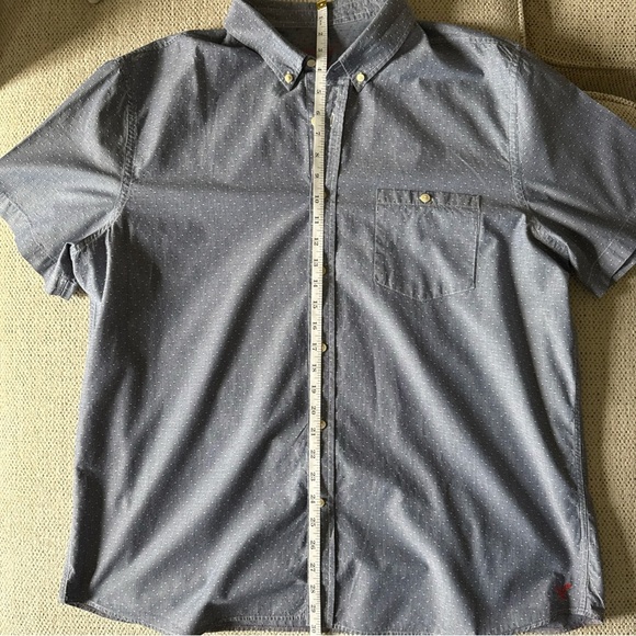 AMERICAN EAGLE Men’s Slim Fit S/S Blue Button Up Shirt Size XXL - Picture 9 of 9